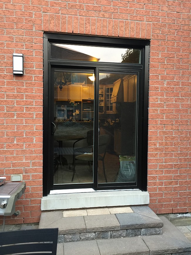 black vinyl patio door