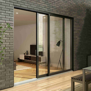 brick home lift and slide doors